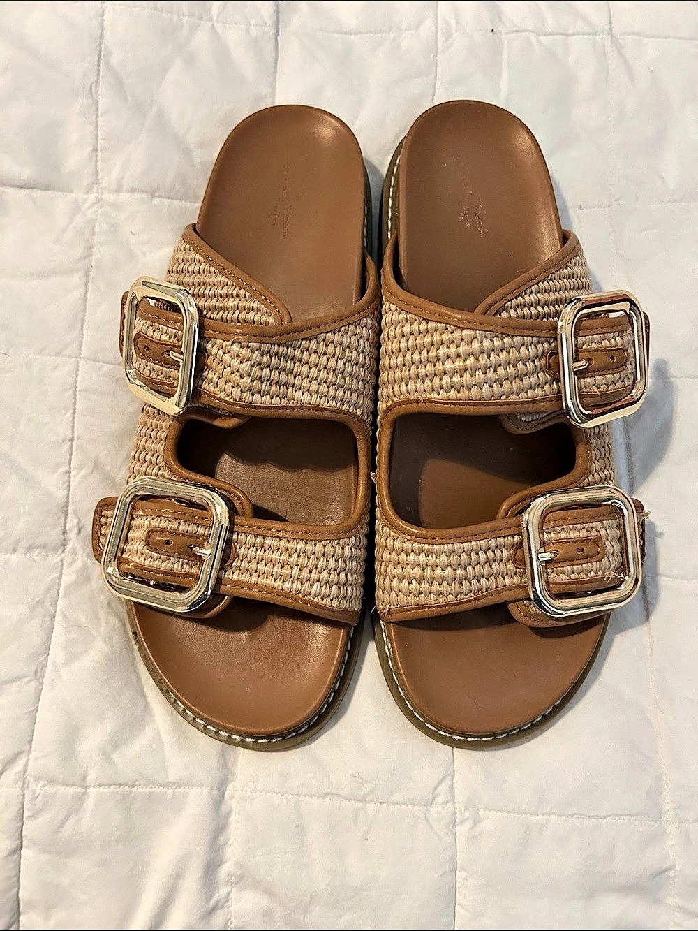 Universal Thread Brown & Beige Buckle Sandals